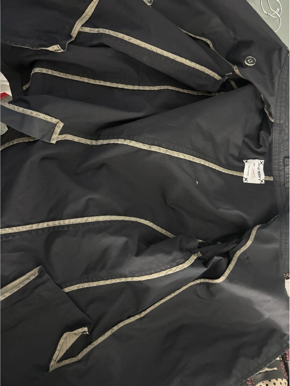 VTG Old Navy Women's Short Double-Breasted Trench Jacket Sz S Water Resistant - Picture 7 of 8